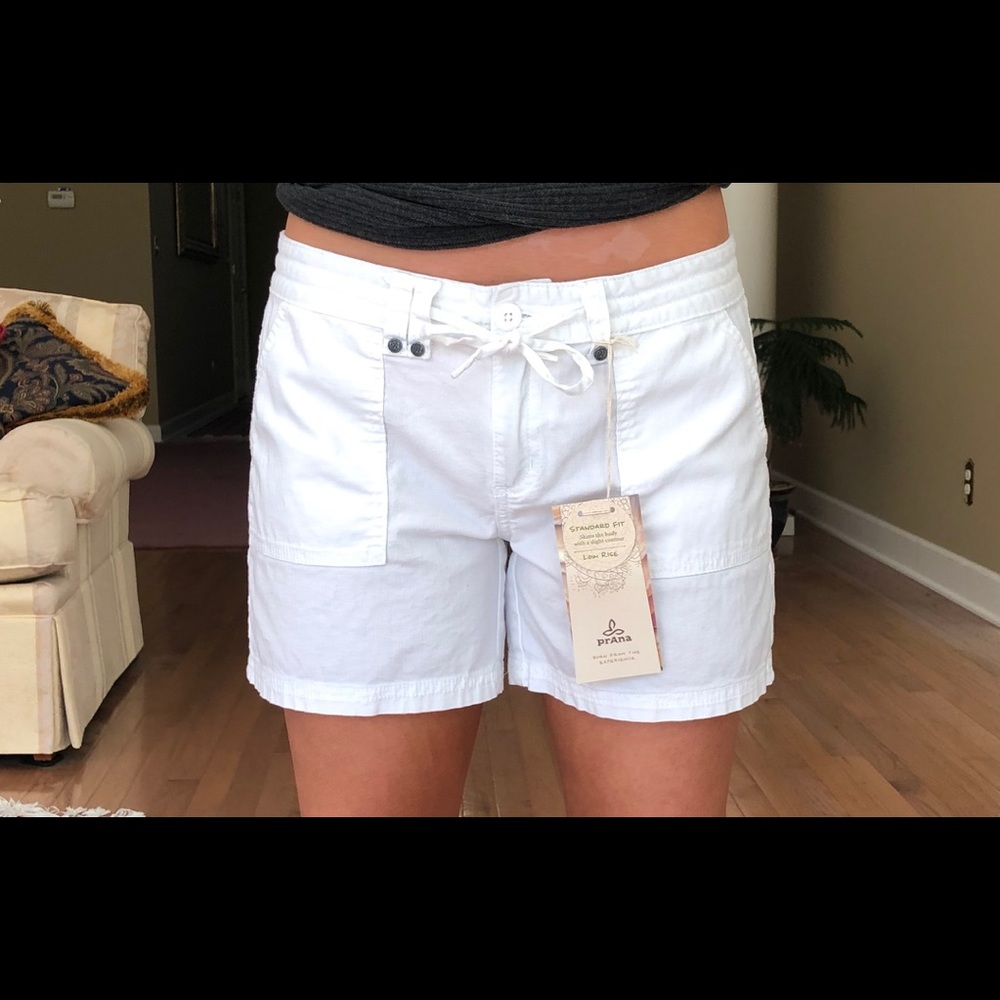Prana white shorts! Super cute!